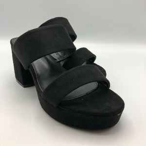 Lulus Black Suede Platform Mules